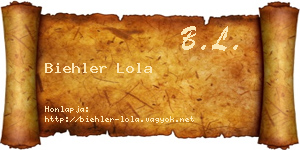 Biehler Lola névjegykártya